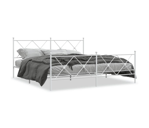 Estructura cama sin colchón con estribo metal blanco 183x213 cm