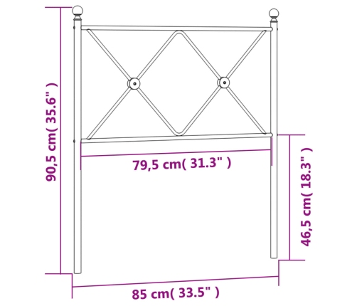 Cabecero de metal blanco 80 cm