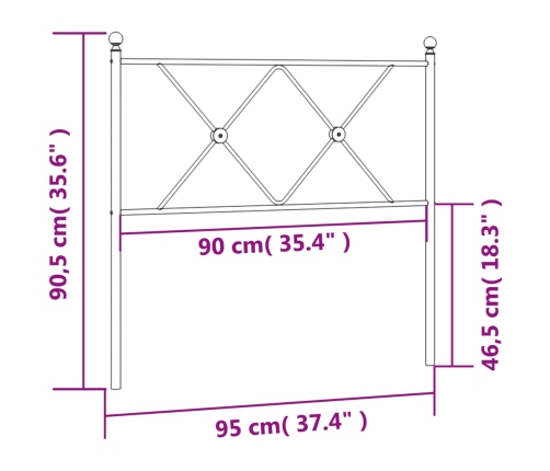 Cabecero de metal blanco 90 cm