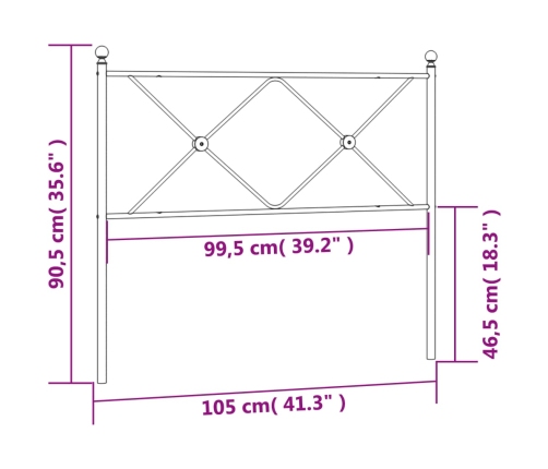 Cabecero de metal blanco 100 cm