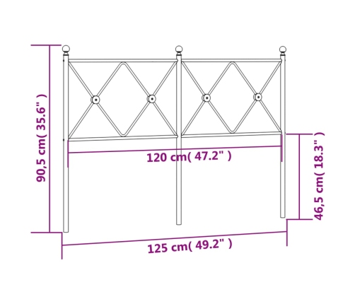 Cabecero de metal blanco 120 cm