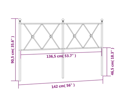 Cabecero de metal blanco 137 cm