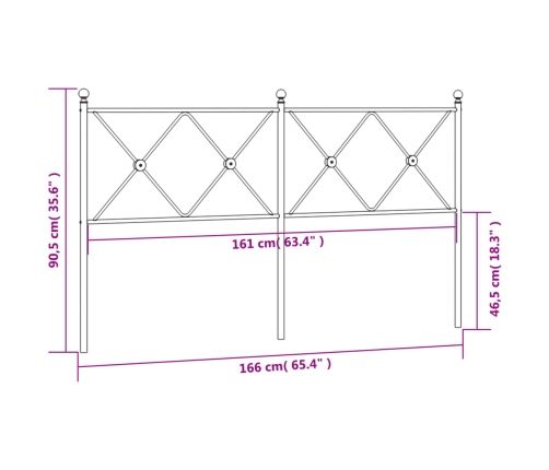 Cabecero de metal blanco 160 cm