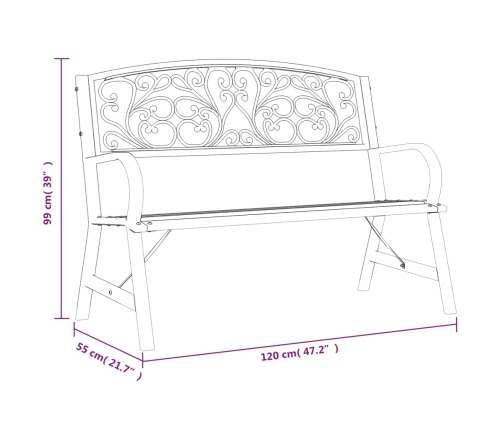 Banco de jardín de madera 120 cm