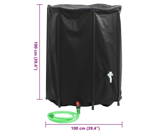 Depósito de agua plegable con grifo PVC 750 l