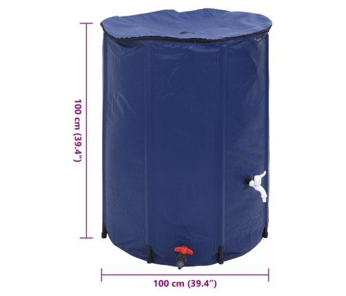 Depósito de agua plegable con grifo PVC 750 l