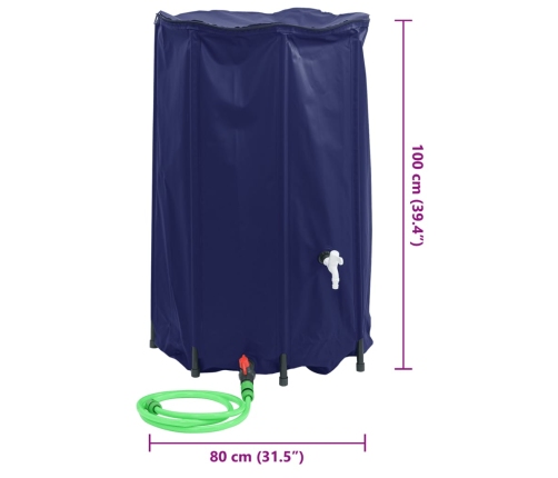 Depósito de agua plegable con grifo PVC 500 l