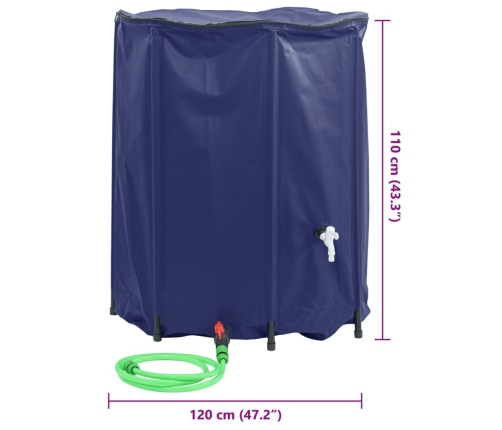 Depósito de agua plegable con grifo PVC 1250 l