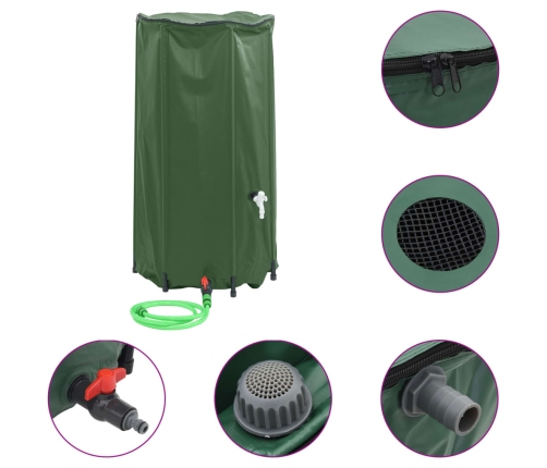 Depósito de agua plegable con grifo PVC 100 l