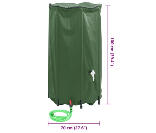 Depósito de agua plegable con grifo PVC 380 l