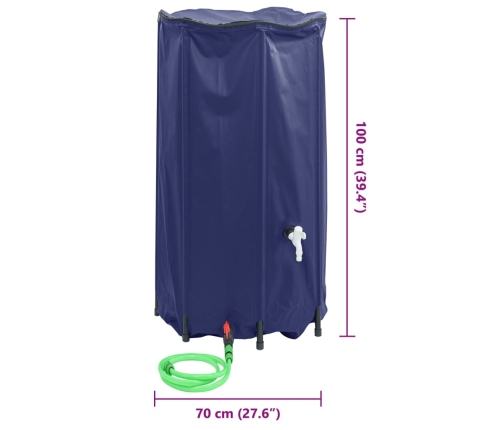 Depósito de agua plegable con grifo PVC 380 l