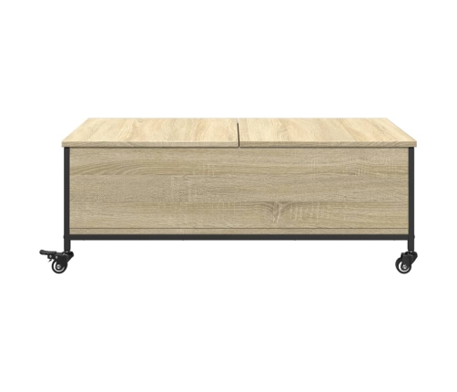 Mesa de centro con ruedas madera ingeniería Sonoma 91x55x34 cm