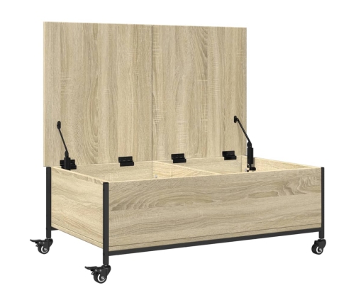 Mesa de centro con ruedas madera ingeniería Sonoma 91x55x34 cm