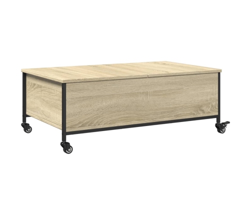 Mesa de centro con ruedas madera ingeniería Sonoma 91x55x34 cm