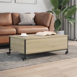 Mesa de centro con ruedas madera ingeniería Sonoma 91x55x34 cm