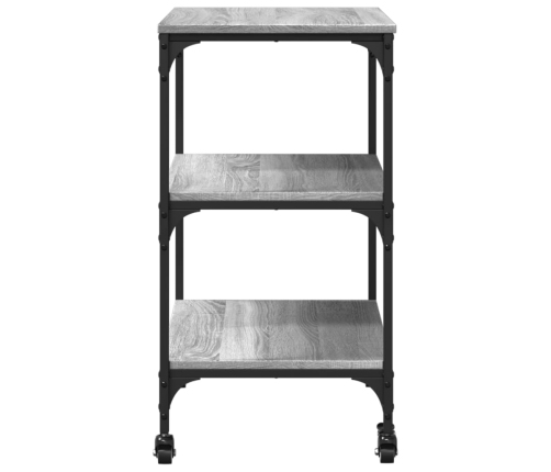 Carrito de cocina madera de ingeniería gris Sonoma 60x41x76 cm