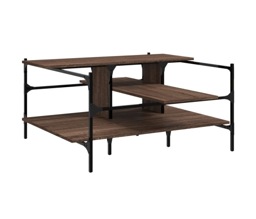 Mesa de centro madera ingeniería roble marrón 100x100x48,5 cm