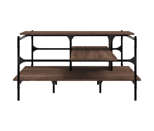 Mesa de centro madera ingeniería roble marrón 100x100x48,5 cm