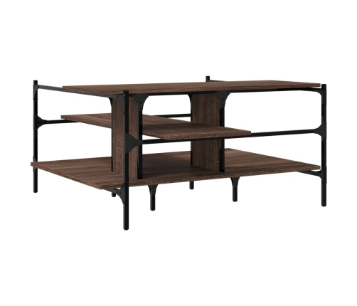 Mesa de centro madera ingeniería roble marrón 100x100x48,5 cm