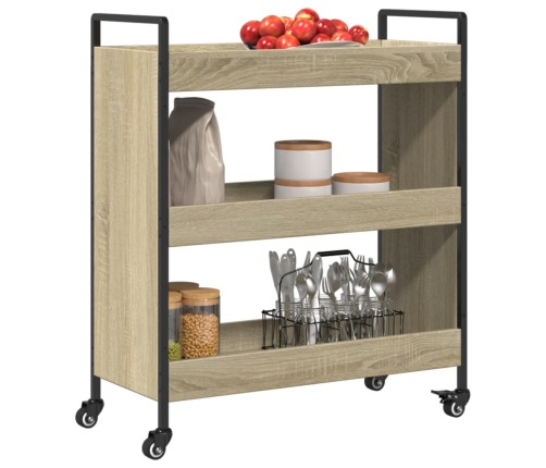 Carrito de cocina madera de ingeniería roble Sonoma 70x30x82 cm