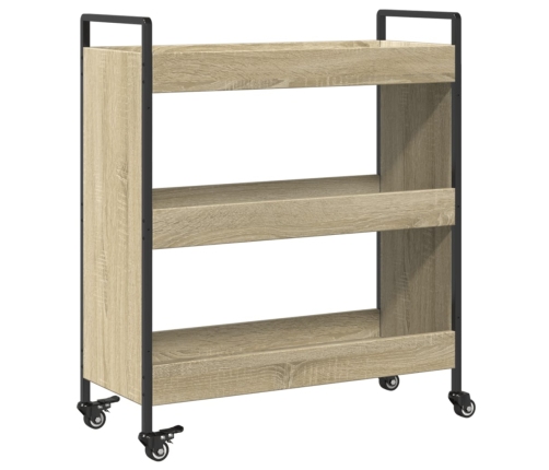 Carrito de cocina madera de ingeniería roble Sonoma 70x30x82 cm