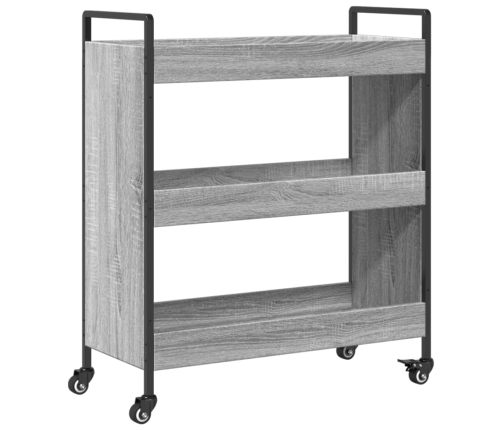 Carrito de cocina madera de ingeniería gris Sonoma 70x30x82 cm