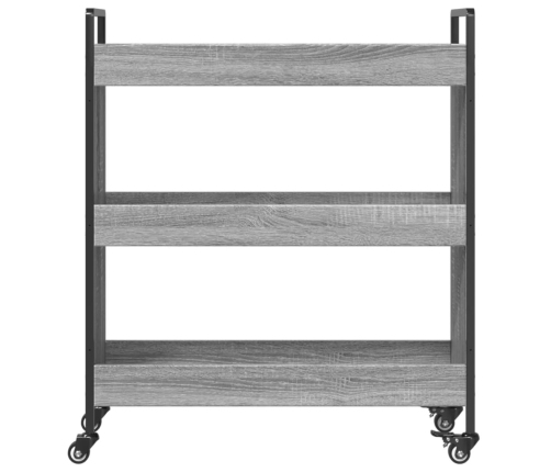 Carrito de cocina madera de ingeniería gris Sonoma 70x30x82 cm