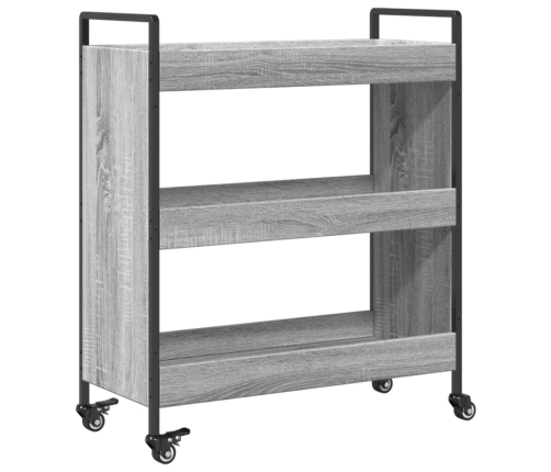 Carrito de cocina madera de ingeniería gris Sonoma 70x30x82 cm