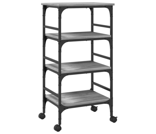 Carrito de cocina madera ingeniería gris Sonoma 45x35x89,5 cm