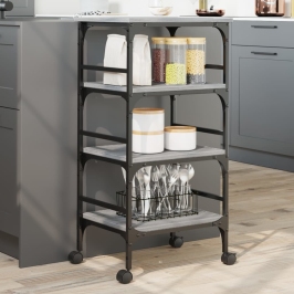 Carrito de cocina madera ingeniería gris Sonoma 45x35x89,5 cm