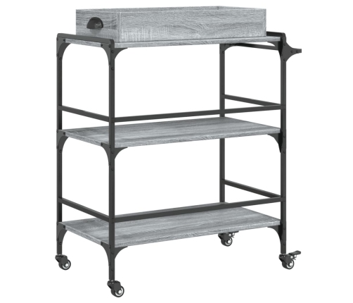 Carrito de cocina madera ingeniería gris Sonoma 81,5x41x92,5 cm