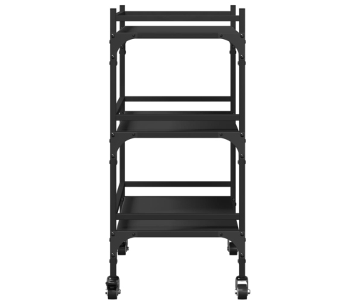 Carrito de cocina madera de ingeniería negro 50x35x75,5 cm