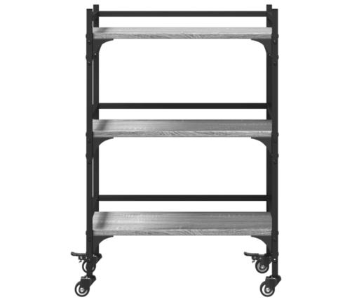 Carrito de cocina madera ingeniería gris Sonoma 50x35x75,5 cm