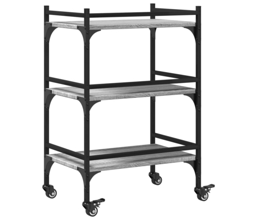 Carrito de cocina madera ingeniería gris Sonoma 50x35x75,5 cm