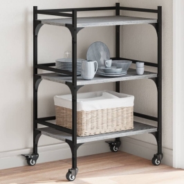 Carrito de cocina madera ingeniería gris Sonoma 50x35x75,5 cm