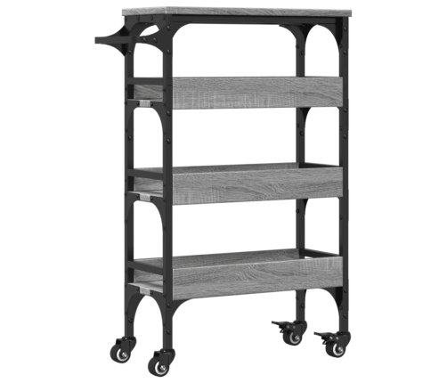 Carrito de cocina madera de ingeniería gris Sonoma 53x20x76 cm