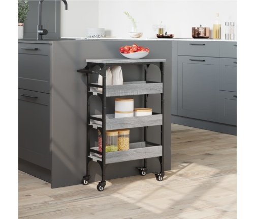 Carrito de cocina madera de ingeniería gris Sonoma 53x20x76 cm