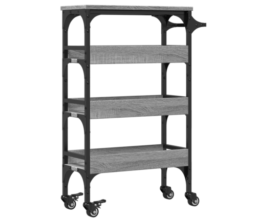 Carrito de cocina madera de ingeniería gris Sonoma 53x20x76 cm