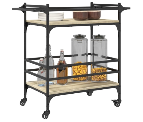 Carrito de cocina madera ingeniería roble Sonoma 82x40x78,5 cm