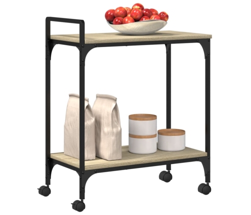 Carrito de cocina madera ingeniería roble Sonoma 60,5x31x72,5cm