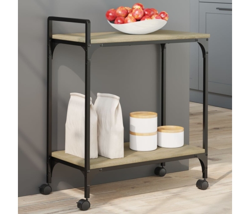 Carrito de cocina madera ingeniería roble Sonoma 60,5x31x72,5cm