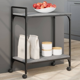 Carrito de cocina madera ingeniería gris Sonoma 60,5x31x72,5 cm