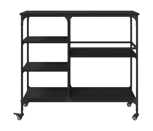 Carrito de cocina de madera de ingeniería negro 100x45x89,5 cm