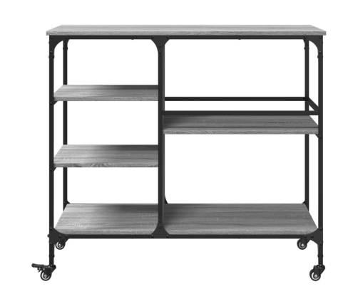 Carrito de cocina madera ingeniería gris Sonoma 100x45x89,5 cm