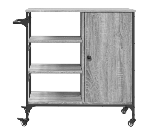 Carrito de cocina de madera gris Sonoma 87,5x38,5x84,5 cm