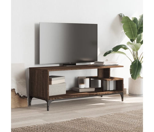 vidaXL Mueble de TV madera de ingeniería y acero marrón 102x40x41 cm