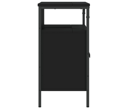 Armario para lavabo de baño madera ingeniería negro 60x30x60 cm