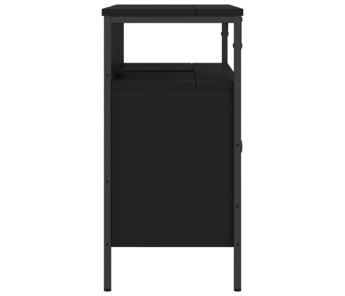 Armario para lavabo de baño madera ingeniería negro 80x30x60 cm