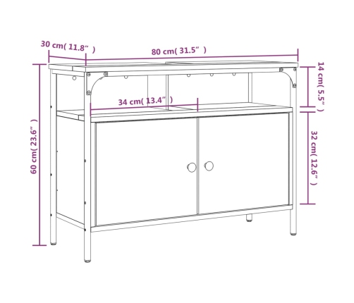 Armario para lavabo de baño madera ingeniería negro 80x30x60 cm