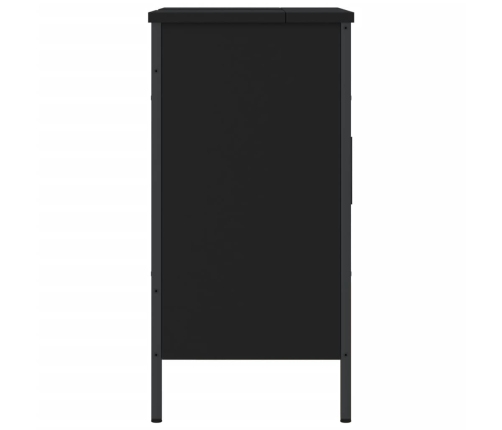 Armario para lavabo de baño madera ingeniería negro 60x30x60 cm